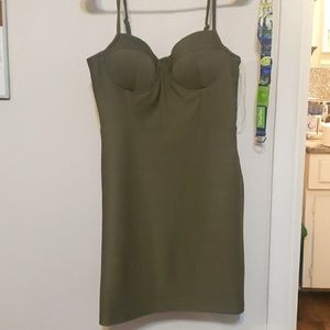 Haute Monde L Olive Green Bodycon Dress